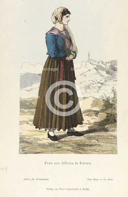 Costume Plate (Frau aus Albona in Istrien), 19th century. Creator: Unknown.