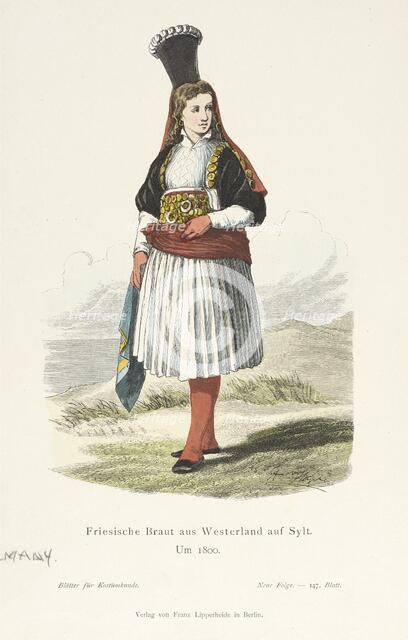 Costume Plate (Friesische Braut aus Westerland auf Sylt), 1800. Creator: Unknown.