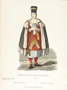 Costume Plate (Friesische Frau aus Westerland auf Sylt), 19th century. Creator: Unknown