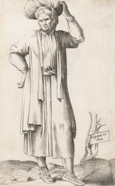 Costume Plate: Hispania Rustica (with laundry on head), ca. 1557-58. Creator: Enea Vico