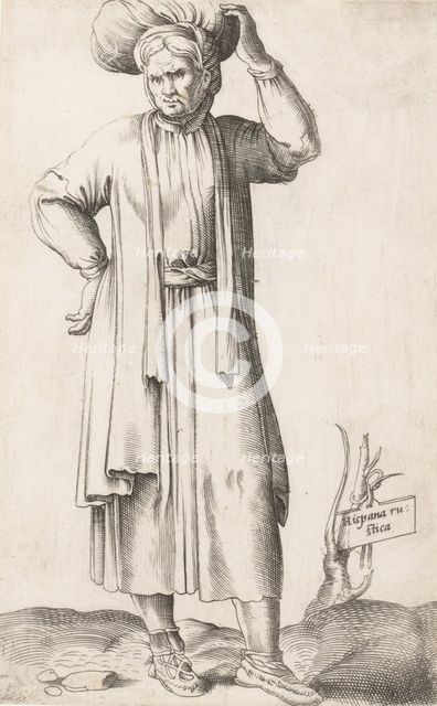 Costume Plate: Hispania Rustica (with laundry on head), ca. 1557-58. Creator: Enea Vico.