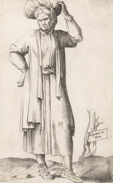 Costume Plate: Hispania Rustica (with laundry on head), ca. 1557-58. Creator: Enea Vico