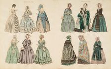 Costume plates, 1841 - 1842. Creator: Unknown