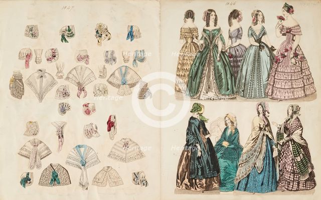 Costume plates, 1846-47. Creator: Unknown.