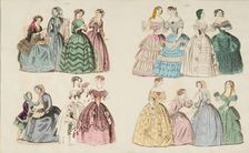 Costume plates, 1850 - 1851. Creator: Unknown