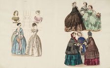 Costume plates, 1852 - 1853. Creator: Unknown