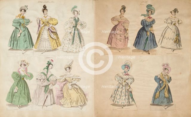 Costume plates, 1832-34. Creator: Unknown.