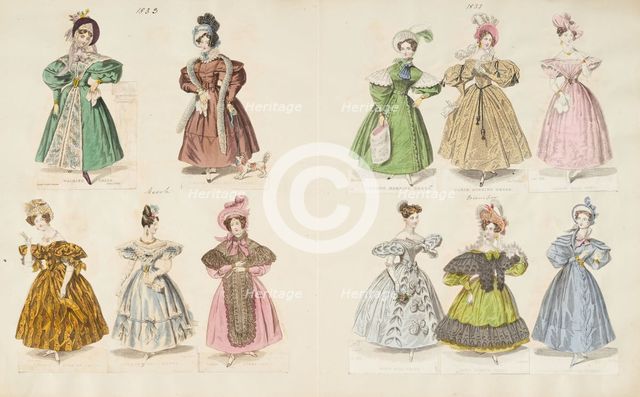 Costume plates, 1833. Creator: Unknown.