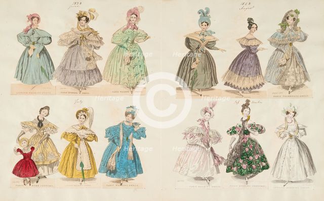 Costume plates, 1833. Creator: Unknown.
