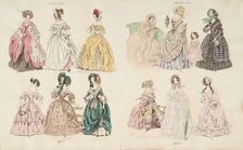 Costume plates,1838-1839. Creator: Unknown
