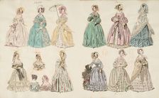 Costume plates,1838-1839. Creator: Unknown