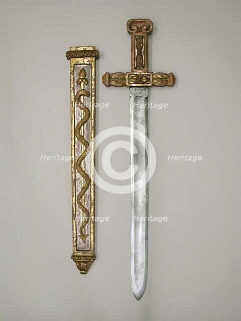 Costume Sword with Scabbard in the Classical Style, French, Paris, ca. 1788-90. Creator: Unknown.