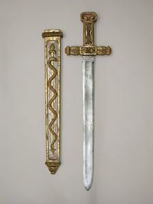Costume Sword with Scabbard in the Classical Style, French, Paris, ca. 1788-90. Creator: Unknown
