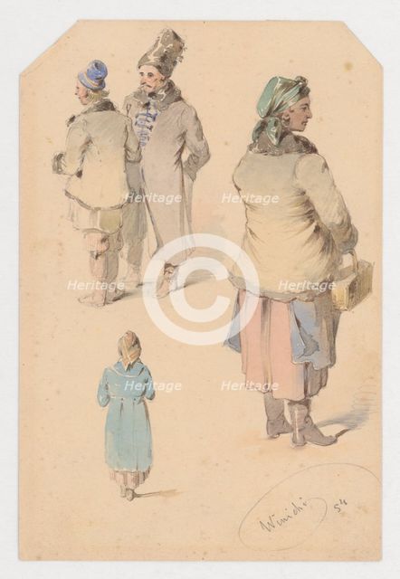 Costume studies, 1854. Creator: Friedrich Carl von Scheidlin.