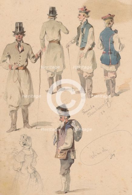Costume Study, 1854. Creator: Friedrich Carl von Scheidlin.