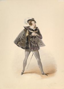 Costume Study for Belmonte in the "Abduction from the Seraglio" by W.A. Mozart, ca. 1830-50. Creator: Johann Georg Christoph Fries