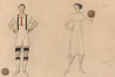 Costume Study for "Jeux", 1913. Creator: Leon Bakst