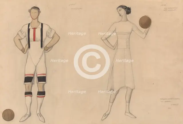 Costume Study for "Jeux", 1913. Creator: Leon Bakst.