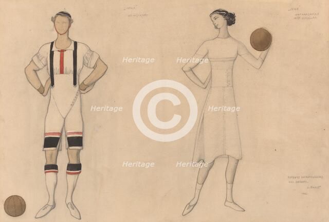 Costume Study for "Jeux", 1913. Creator: Leon Bakst.