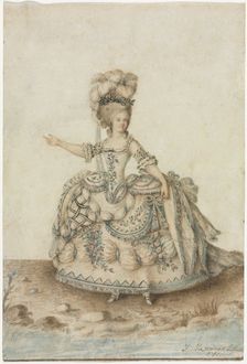 Costume Study for Opera Singer, 1781. Creator: Jean Michel Moreau le Jeune (French, 1741-1814)