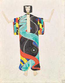 Costume study in trouser kimono for the performance of Julius Bittner's "The Coat of Love"..., 1909. Creator: Unknown