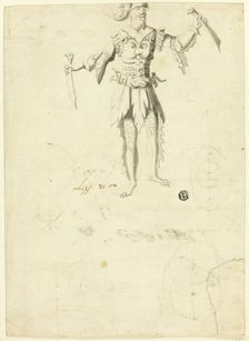 Costumed Man Carrying Two Swords, n.d. Creator: Unknown
