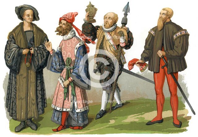 Costumes, 16th century (1849).Artist: Edward May