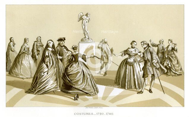 Costumes, 1720-1740, (1885). Artist: Unknown