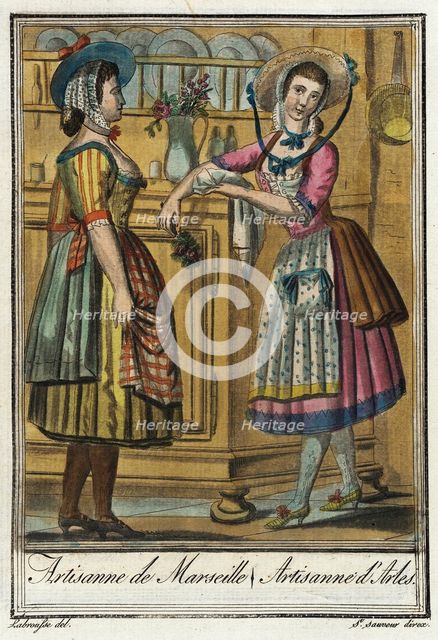 Costumes de Différent Pays, 'Artisanne de Marseille/ Artisanne d'Arles', c1797. Creator: Jacques Grasset de Saint-Sauveur.