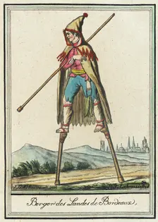 Costumes de Différent Pays, Berger des Landes de Bordeaux c1797. Creators: Jacques Grasset de Saint-Sauveur, LF Labrousse