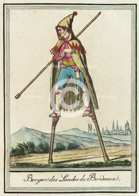 Costumes de Différent Pays, 'Berger des Landes de Bordeaux', c1797. Creators: Jacques Grasset de Saint-Sauveur, LF Labrousse.