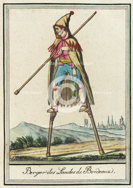 Costumes de Différent Pays, 'Berger des Landes de Bordeaux', c1797. Creators: Jacques Grasset de Saint-Sauveur, LF Labrousse.