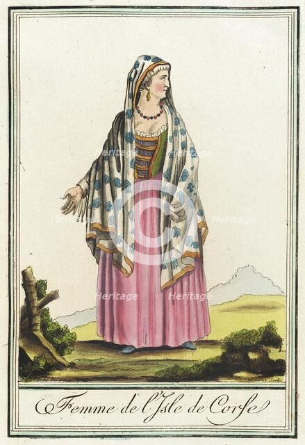 Costumes de Différent Pays, 'Femme de l'Isle de Corse', c1797. Creator: Jacques Grasset de Saint-Sauveur.
