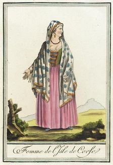 Costumes de Différent Pays, Femme de l'Isle de Corse c1797. Creator: Jacques Grasset de Saint-Sauveur