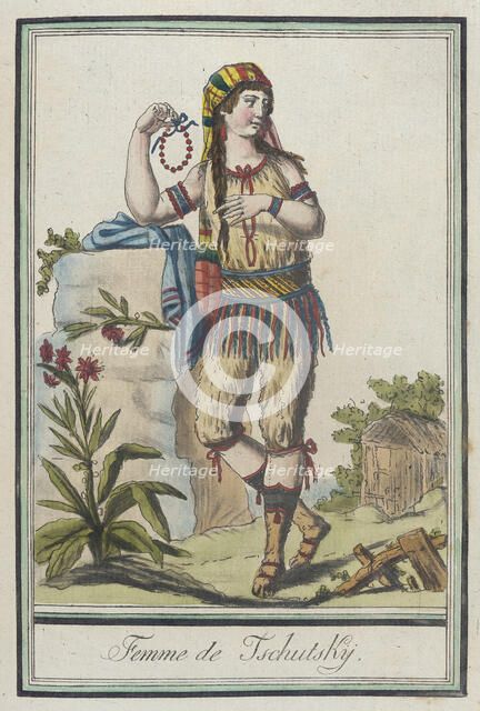 Costumes de Différent Pays, 'Femme de Tschutsky', c1797. Creators: Jacques Grasset de Saint-Sauveur, LF Labrousse.