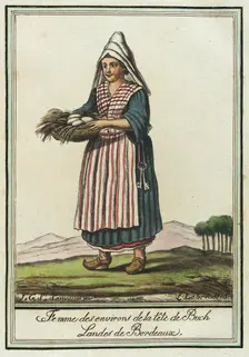 Costumes de Différent Pays, Femme des Environs de la Tête de Buch Landes de Bordeaux c1797. Creator: Jacques Grasset de Saint-Sauveur