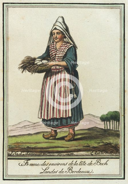 Costumes de Différent Pays, 'Femme des Environs de la Tête de Buch Landes de Bordeaux', c1797. Creator: Jacques Grasset de Saint-Sauveur.