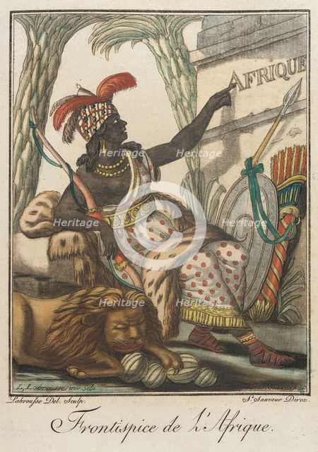 Costumes de Différent Pays, 'Frontispice de l'Afrique', c1797. Creator: Jacques Grasset de Saint-Sauveur.