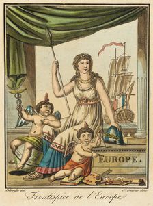 Costumes de Différent Pays, Frontispice de l'Europe c1797. Creators: Jacques Grasset de Saint-Sauveur, LF Labrousse
