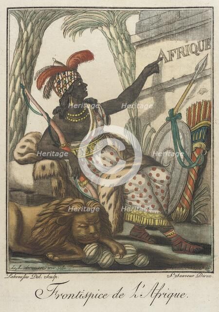 Costumes de Différent Pays, 'Frontispice de l'Afrique', c1797. Creator: Jacques Grasset de Saint-Sauveur.
