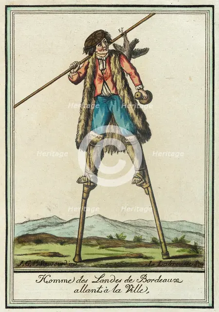 Costumes de Différent Pays, 'Homme des Landes de Bordeaux Allant à la Ville', c1797. Creator: Jacques Grasset de Saint-Sauveur.