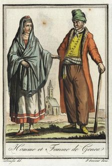 Costumes de Différent Pays, Homme et Femme de Genea c1797. Creator: Jacques Grasset de Saint-Sauveur