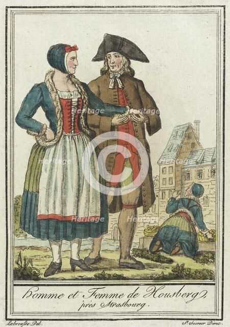 Costumes de Différent Pays, 'Homme et Femme de Housberg, près Strasbourg', c1797. Creator: Jacques Grasset de Saint-Sauveur.