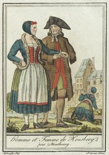 Costumes de Différent Pays, Homme et Femme de Housberg, près Strasbourg c1797. Creator: Jacques Grasset de Saint-Sauveur