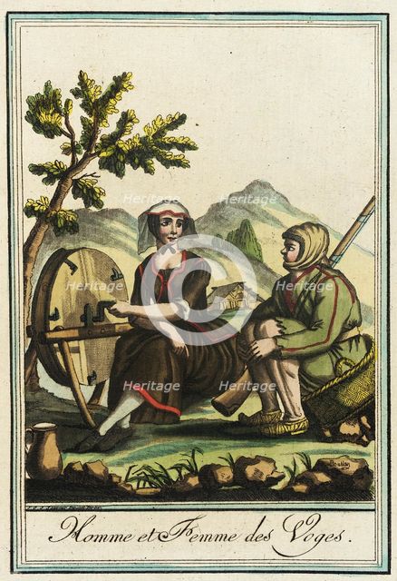 Costumes de Différent Pays, 'Homme et Femme des Voges', c1797. Creators: Jacques Grasset de Saint-Sauveur, LF Labrousse.