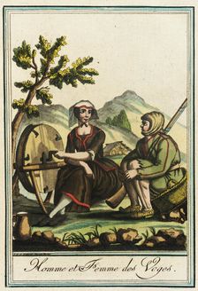 Costumes de Différent Pays, Homme et Femme des Voges c1797. Creators: Jacques Grasset de Saint-Sauveur, LF Labrousse