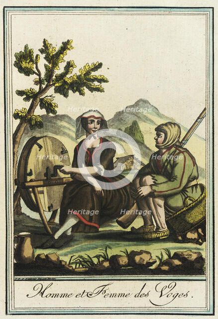 Costumes de Différent Pays, 'Homme et Femme des Voges', c1797. Creators: Jacques Grasset de Saint-Sauveur, LF Labrousse.