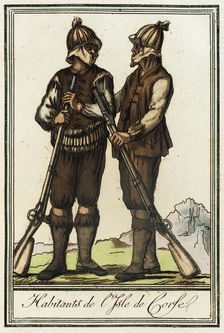 Costumes de Différent Pays, Habitants de l'Isle de Corse c1797. Creators: Jacques Grasset de Saint-Sauveur, LF Labrousse