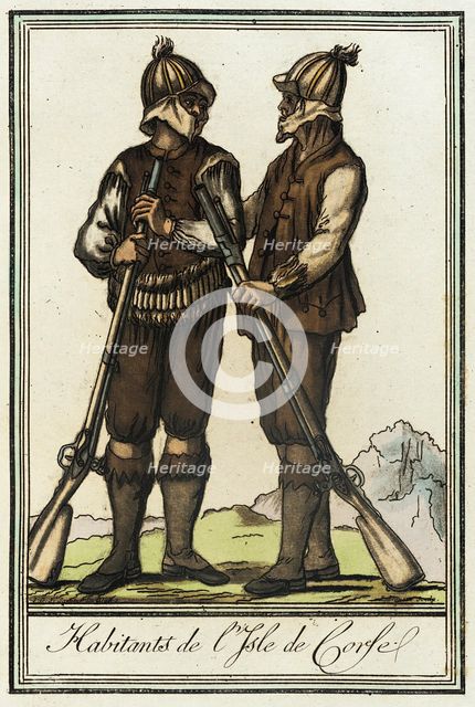 Costumes de Différent Pays, 'Habitants de l'Isle de Corse', c1797. Creators: Jacques Grasset de Saint-Sauveur, LF Labrousse.