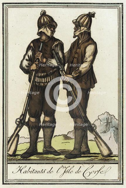 Costumes de Différent Pays, 'Habitants de l'Isle de Corse', c1797. Creators: Jacques Grasset de Saint-Sauveur, LF Labrousse.